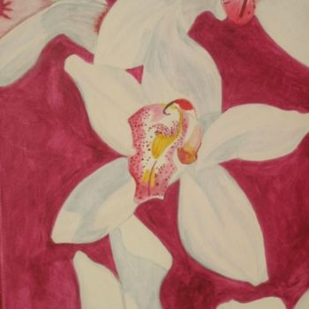 Pittura intitolato "Orchidée VII" da Patrick Mahieu, Opera d'arte originale, Olio
