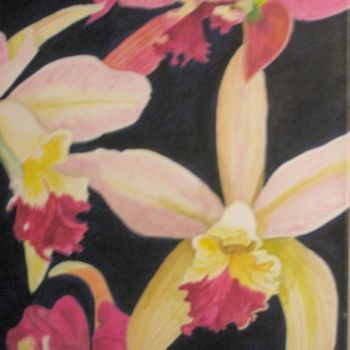 Peinture intitulée "Orchidée  X" par Patrick Mahieu, Œuvre d'art originale, Huile