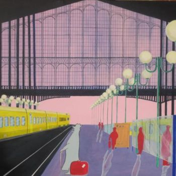 Peinture intitulée "Gare du Nord" par Patrick Mahieu, Œuvre d'art originale, Huile