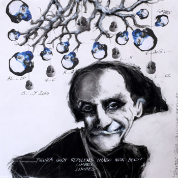 Dibujo titulada "ARTAUD variation 20…" por Patrick Santus, Obra de arte original, Carbón