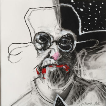 Drawing titled "PORTRAIT DE S.F. 20…" by Patrick Santus, Original Artwork, Conté