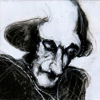 Desenho intitulada "TÊTE ANTONIN ARTAUD…" por Patrick Santus, Obras de arte originais, Conté