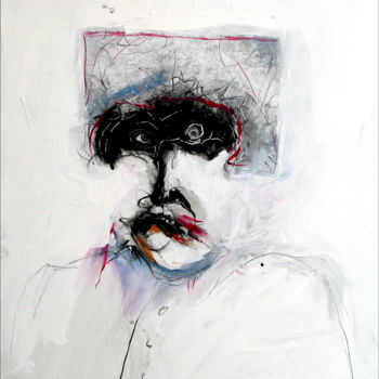 Картина под названием "TÊTE 4" - Patrick Santus, Подлинное произведение искусства, Акрил