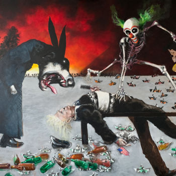 Pittura intitolato "TRUMP VS SETH - LA…" da Patrick Santus, Opera d'arte originale, Olio