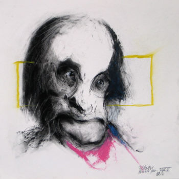 Drawing titled "ANTONIN ARTAUD VARI…" by Patrick Santus, Original Artwork, Pencil Mounted on Cardboard