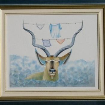 Zeichnungen mit dem Titel "Kudu domestique" von Patrick Schilling, Original-Kunstwerk