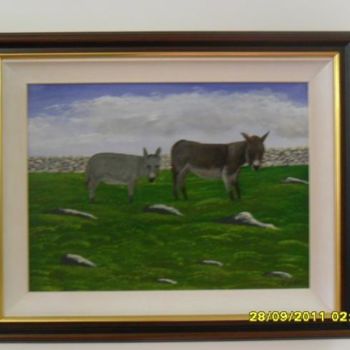 Pittura intitolato "donkeys at claddagh…" da Patrick Vahey, Opera d'arte originale