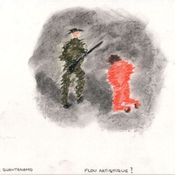 Drawing titled "Guantanamo: flou ar…" by Patrick Weber, Original Artwork