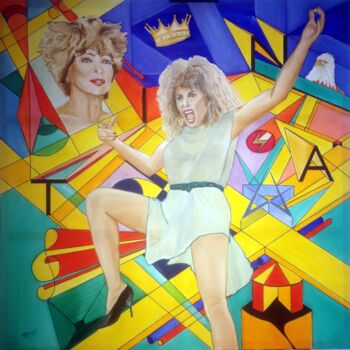 Painting titled "TINA TURNER" by Patrix Watelet, Original Artwork, Oil