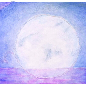 「Luna IV」というタイトルの絵画 Patrizia Sallesによって, オリジナルのアートワーク, アクリル ウッドストレッチャーフレームにマウント