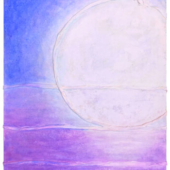 「Luna III」というタイトルの絵画 Patrizia Sallesによって, オリジナルのアートワーク, アクリル ウッドストレッチャーフレームにマウント