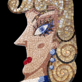 Skulptur mit dem Titel "Linda" von Patrizia Salles, Original-Kunstwerk, Mosaik Auf Andere starre Platte montiert