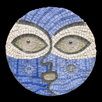 Sculpture titled "Boko" by Patrizia Salles, Original Artwork, Mosaic Mounted on Other rigid panel