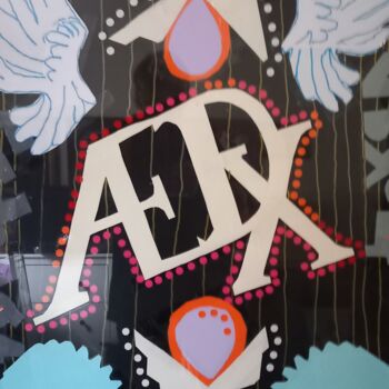 Collages titulada "Aedx" por Patrizia Vanazzi, Obra de arte original, Cinta adhesiva