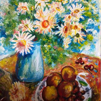 Painting titled "Margherite con frut…" by Patrizia Verde, Original Artwork, Acrylic