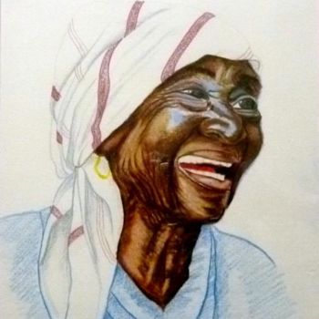 Peinture intitulée "Femme au sourire" par Chris, Œuvre d'art originale, Huile