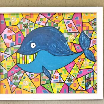 Painting titled "THE BLUE WHALE OF L…" by P. Rocko, Original Artwork, Acrylic