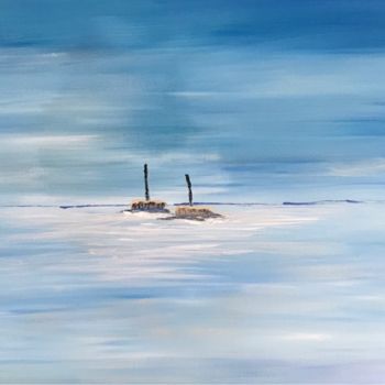 Peinture intitulée "deux-ilots-en-mer.j…" par Patty Wagner, Œuvre d'art originale, Acrylique