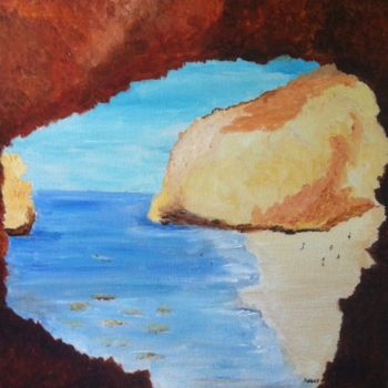 Peinture intitulée "mer-et-rocher-en-al…" par Patty Wagner, Œuvre d'art originale, Acrylique