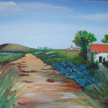 Peinture intitulée "route-de-provence.j…" par Patty Wagner, Œuvre d'art originale, Acrylique