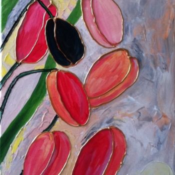 Malerei mit dem Titel "la-tulipe-noire.jpg" von Patty Wagner, Original-Kunstwerk, Acryl