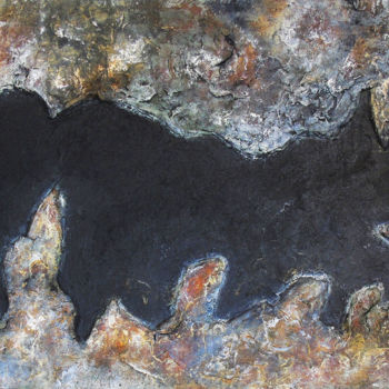 Painting titled "Black Hole" by Patylene, Original Artwork, Acrylic Mounted on Wood Stretcher frame