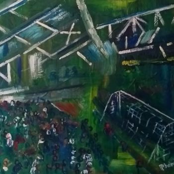 Painting titled "Football crowd" by Paul Antwis, Original Artwork, Acrylic