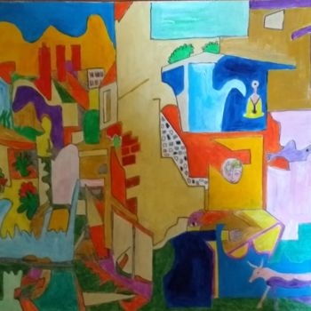Картина под названием "Village life" - Paul Antwis, Подлинное произведение искусства