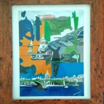 Malerei mit dem Titel "Millennium bridge a…" von Paul Antwis, Original-Kunstwerk, Acryl
