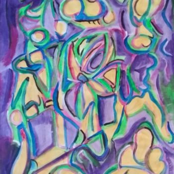 Painting titled "Oriental abstract" by Paul Antwis, Original Artwork, Acrylic