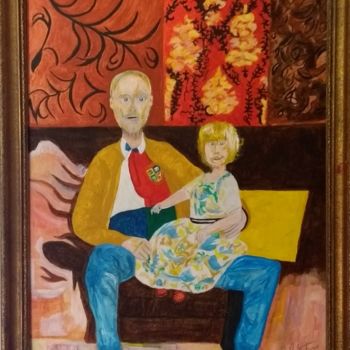 「Amber and Grandad」というタイトルの絵画 Paul Antwisによって, オリジナルのアートワーク, アクリル