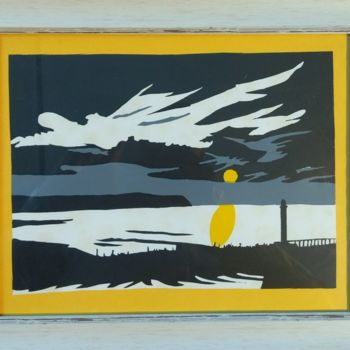 Prenten & gravures getiteld "Whitby harbour" door Paul Antwis, Origineel Kunstwerk, Zeefdruk