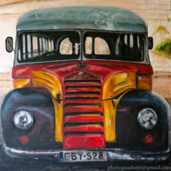 Ζωγραφική με τίτλο "Le Bus à Malte" από Paul Benichou, Αυθεντικά έργα τέχνης, Λάδι