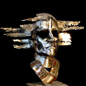 Sculpture titled "Metall Skulptur 03/…" by Paul Bielec, Original Artwork, Metals