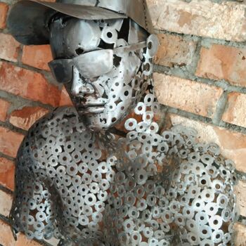 Sculptuur getiteld "Metall Skulptur" door Paul Bielec, Origineel Kunstwerk, Metalen