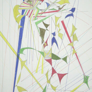 Drawing titled "vaso con 5 mele (10…" by Paul Bonnie Kent, Original Artwork, Ink