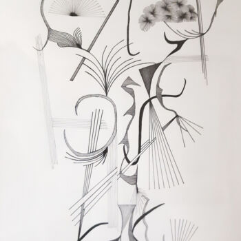 "Vaso con mela e uva…" başlıklı Tablo Paul Bonnie Kent tarafından, Orijinal sanat, Mürekkep