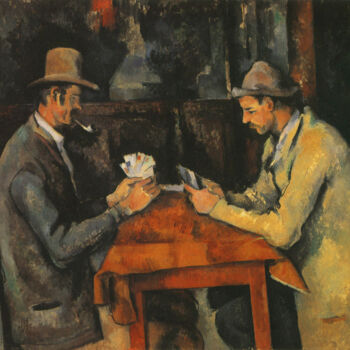 Pintura intitulada "Les joueurs de carte" por Paul Cézanne, Obras de arte originais, Óleo