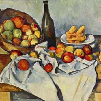 Painting titled "The Basket of Apples" by Paul Cézanne, Original Artwork, Oil