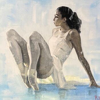 Painting titled "Young Dancer In the…" by Paul Cheng, Original Artwork, Oil Mounted on Wood Stretcher frame