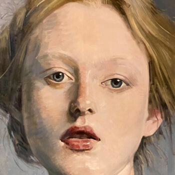 Картина под названием "Untitled Portrait N…" - Paul Cheng, Подлинное произведение искусства, Масло Установлен на Деревянная…
