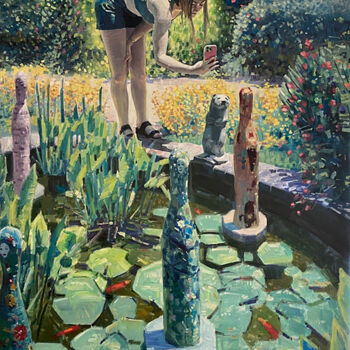Картина под названием "Summer Colors" - Paul Cheng, Подлинное произведение искусства, Масло Установлен на Деревянная рама дл…