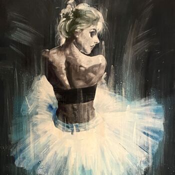 Картина под названием "The Dancer's Back" - Paul Cheng, Подлинное произведение искусства, Масло Установлен на Деревянная рам…