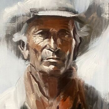 "Cowboy No.56" başlıklı Tablo Paul Cheng tarafından, Orijinal sanat, Petrol Karton üzerine monte edilmiş