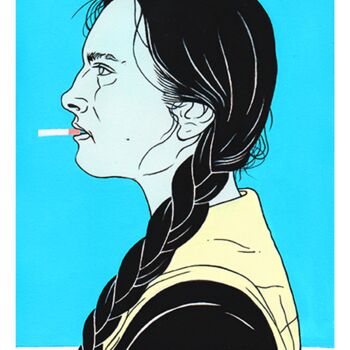 Painting titled "Shopgirl (Black Lin…" by Paul Clarke Dickinson, Original Artwork, Acrylic