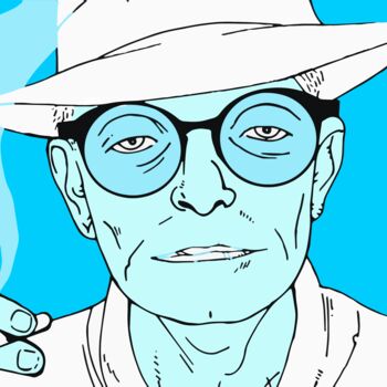 Arts numériques intitulée "Truman Capote ( Bla…" par Paul Clarke Dickinson, Œuvre d'art originale, Travail numérique 2D