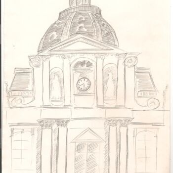Σχέδιο με τίτλο "Chapelle de la Sorb…" από Paul-Éric Langevin, Αυθεντικά έργα τέχνης, Κοντέ