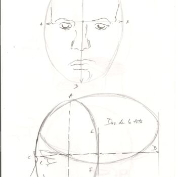 Dibujo titulada "Anatomie 33" por Paul-Éric Langevin, Obra de arte original, Lápiz