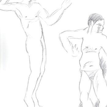Drawing titled "Erotiques et divers…" by Paul-Éric Langevin, Original Artwork, Pencil