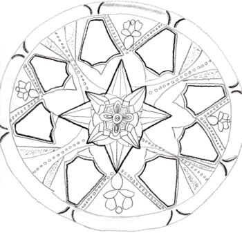 Desenho intitulada "Mandala 11" por Paul-Éric Langevin, Obras de arte originais, Lápis